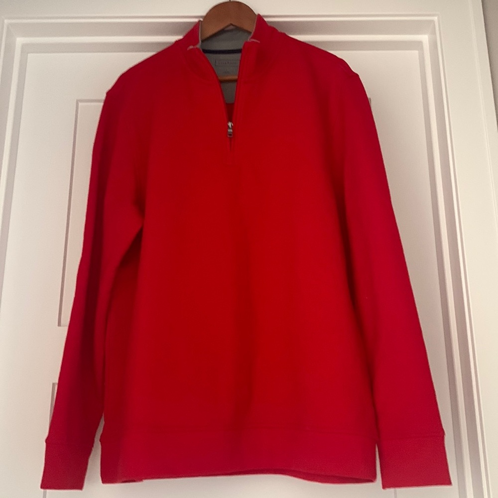Mens red 1/4 zip.  Long sleeved.
